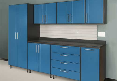 blue powder coated garage cabinets lg